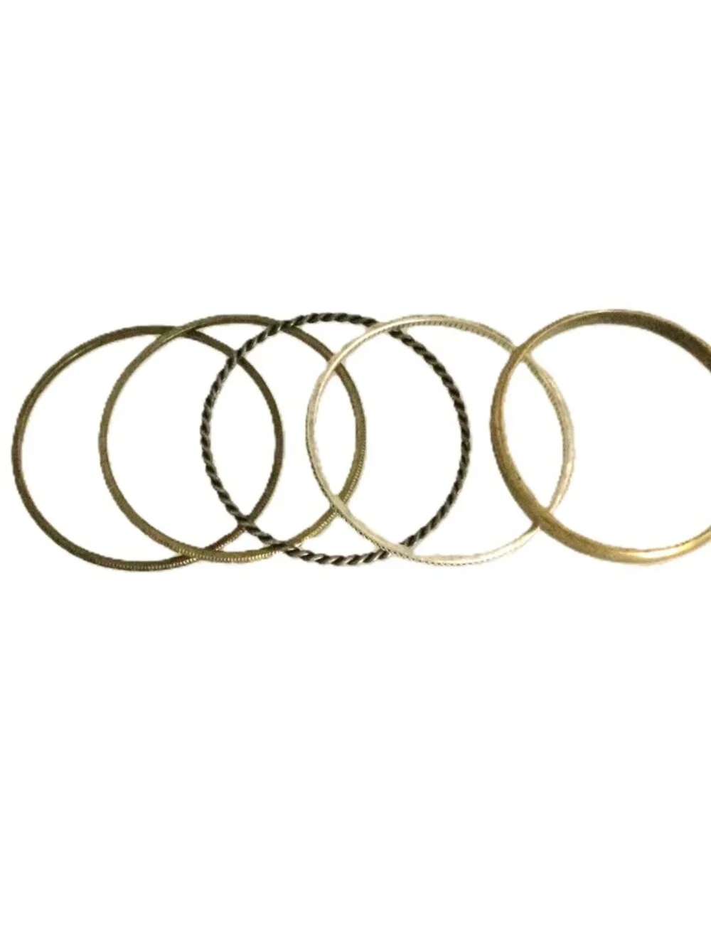 Vintage Mixed Metal Etched Engraved Stacking Bangle Bracelet Lot